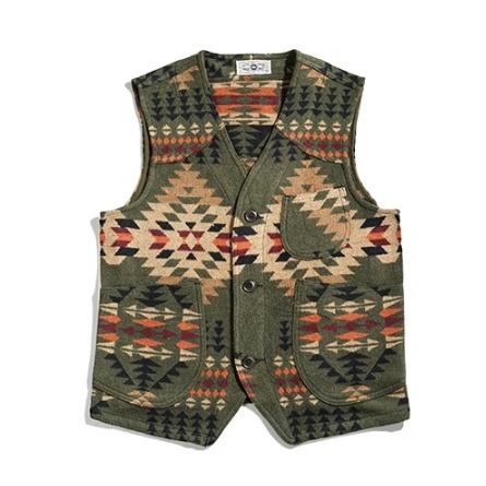 經典印地安圖騰 飛行毯馬甲 COUNTRY NAVAJO VEST BLANKET VEST 羊毛混紡