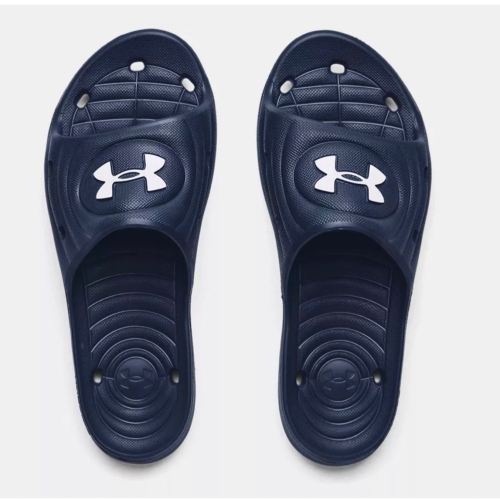 = 威勝 運動用品 = UNDER ARMOUR Locker IV 男拖鞋 3023758-401 (深藍)