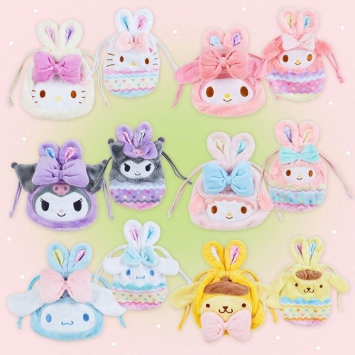 「日本??」三麗鷗 Sanrio 凱蒂貓 美樂蒂 布丁狗 大耳狗 復活節 束口袋 正版授權
