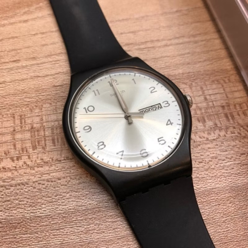 現貨｜正品SWATCH手錶 黑錶帶內裏白色 防水防震手錶