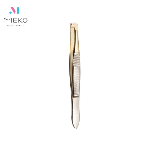 MEKO 漸層金斜口眉毛夾 /薄刃/拔毛夾 EE-057