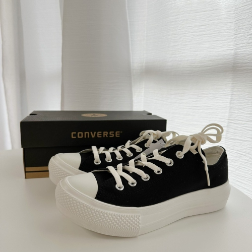 (現貨出清) Converse 輕量增高款帆布鞋 低筒 黑
