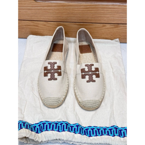 ［賠錢出售 ］全新Tory Burch 大Logo 編織漁夫鞋 7號