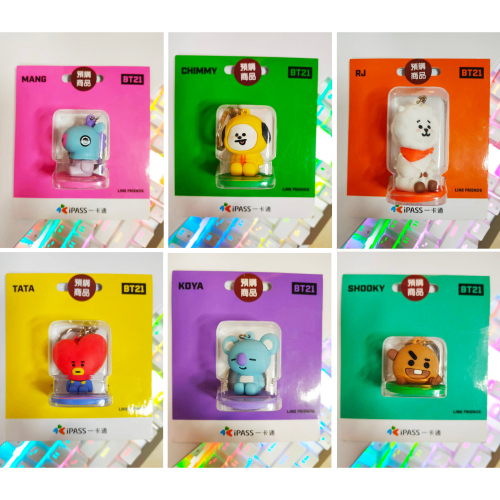 一卡通iPASS-公仔立體 BT21 超萌宇宙明星MANG TATA SHOOKY RJ KOYA CHIMMY