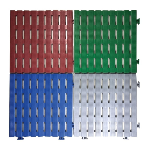 【PMU必美優】 DIY工作小棧板組合墊4片組 卡扣式塑膠組合地墊 Plastic Mat