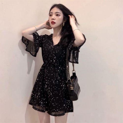 度假顯瘦連體褲 洋裝【現貨2XL】❤️正韓連身褲❤️ 新款氣質休閒高腰復古短褲雪紡