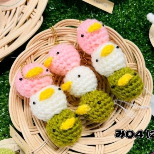 日本手作編織 糰子鴨吊飾
