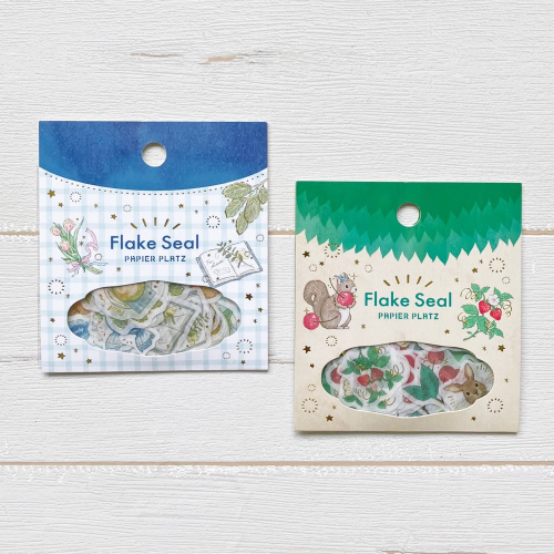 【文具室務】日本 PAPIER PLATZ x MILINA 金箔貼紙包 愛與生活風格 森林 Flake Seal 貼紙