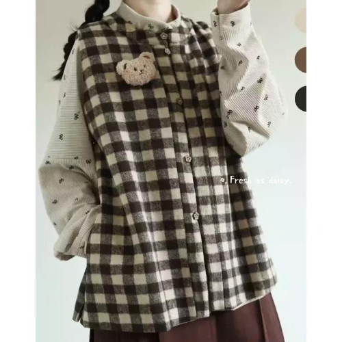 ｜春日醒｜華夫餅乾?日常漢服改良式漢服預購秋冬明制對襟圓領背心比甲背心弓袋袖百搭毛呢保暖通勤