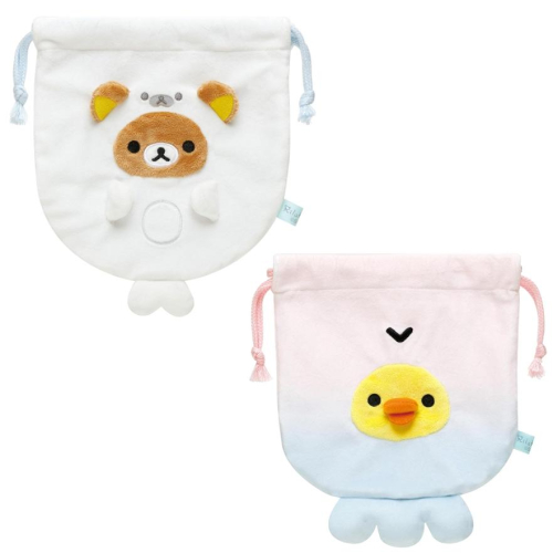 【台灣現貨】日本代購 正品Rilakkuma 拉拉熊懶懶熊 海洋生物 海洋系列 造型束口袋 收納袋