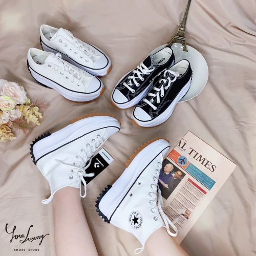 Converse Run Star Hike 平民版 厚底 低筒 黑白綠 軍綠色 新款 鋸齒 高筒