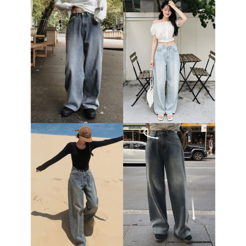 細腰圍推薦✿ 正韓製嘻哈寬鬆牛仔褲 pants ( slowand 自訂款 ) 長褲 高腰 單寧 丹寧