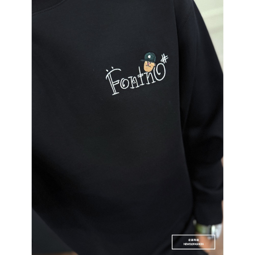 『新品上市』重磅Fontno帽子男孩大學T-黑(NOF24091606)