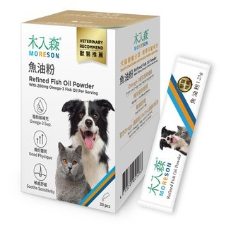 【木入森】 寵物魚油粉 30包 Omega-3 EPA+DHA 專利雙層包覆 低腥味 貓魚油 狗魚油