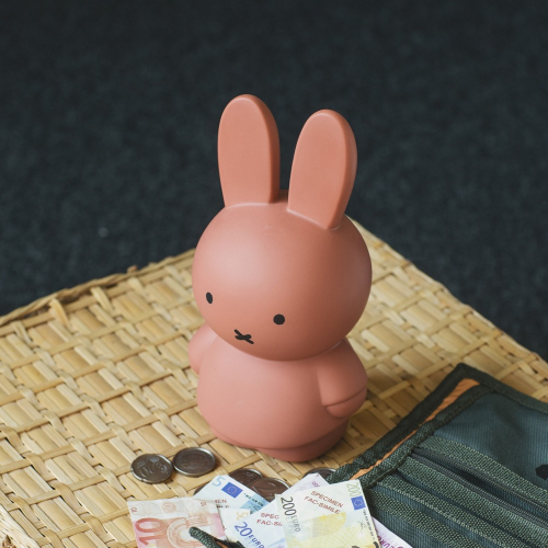 Miffy 米菲兔莫蘭迪色系款公仔存錢筒-中號 紅棕色