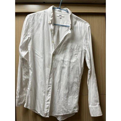 Uniqlo ines 聯名款 男裝 法式棉柔長袖白色襯衫 m號 七成新