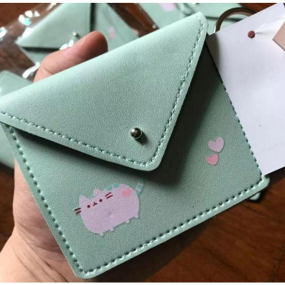 《現貨》pusheen 胖吉貓 灰貓 臉書貓 卡套 鑰匙套 收納套 pu皮革 零錢袋