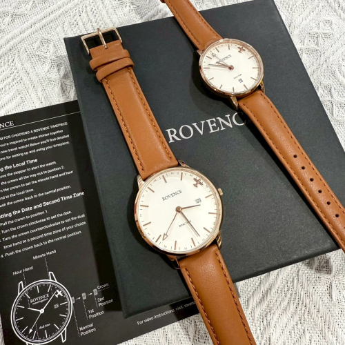 【羅旺斯｜特價品便宜賣】現貨 ROVENCE手錶 石英錶 瑞士機芯 情侶錶 GMT功能｜Little Bee 小蜜蜂精品