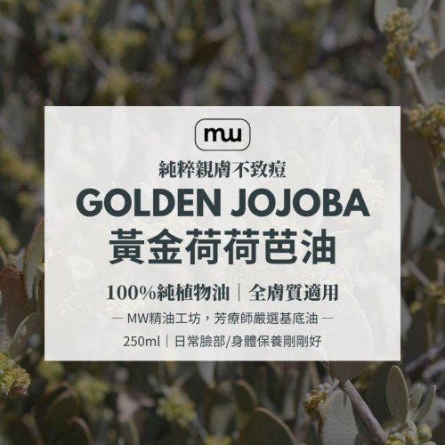 【MW精油工坊】黃金荷荷芭油 Jojoba Oil 250ml｜冷壓初榨植物油｜不致痘｜保濕按摩卸妝｜手工皂DIY｜臉部
