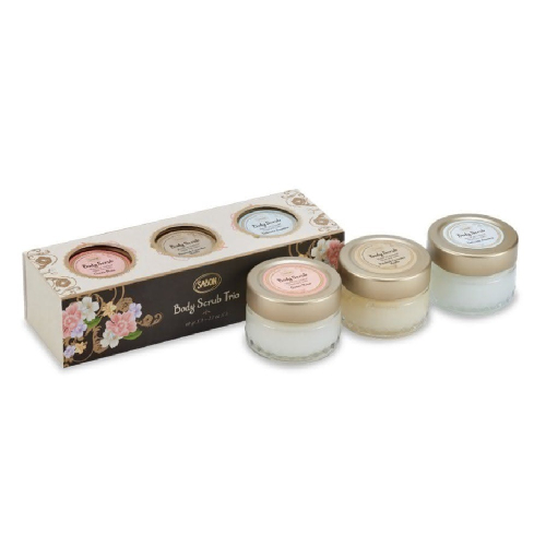 【限時購】SABON 迷你身體磨砂膏禮盒(經典PLV+綠玫瑰+茉莉花語) 交換禮物