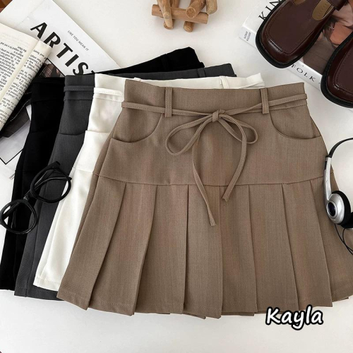 預購?免運? 百褶蝴蝶結後鬆緊短裙褲裙 A1170 #Kayla.girl #少女愷拉