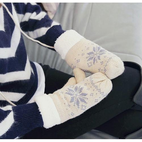 韓國製 暖呼呼雪花手套