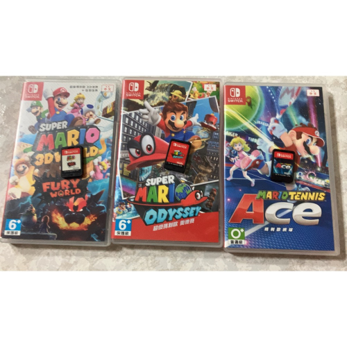 NS SWITCH 中古二手遊戲片*3 狂怒+奧德賽+網球