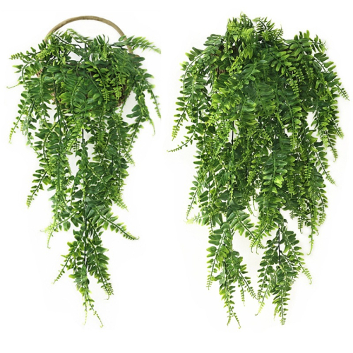 跨境 仿真波斯藤 69葉壁掛 蕨類 塑料藤條假花綠植墻裝飾配材