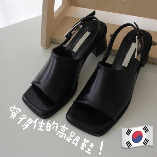 韓國質感粗跟魚口涼鞋 女 久站不痛 修飾腿型 穩定粗跟 百搭高跟鞋 夏季新款 韓國女鞋