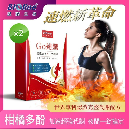 【Bioline 星譜生技】Go速纖_啟爆代謝2盒(30顆/盒)〔添加柑橘多酚.酵素.膳食纖維.益生菌.黑胡椒鹼〕