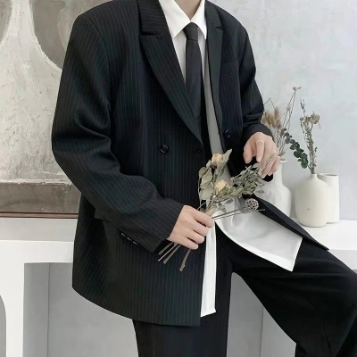 『癮品流行』韩版西服外套 商務休閒西裝外套 男士西裝 純色簡約 學院風痞帥寬鬆 M-2XL