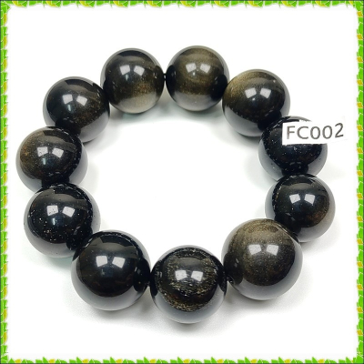 【彼啦能量館】黑曜石手珠 金曜眼 20MM FC002