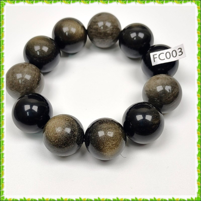 【彼啦能量館】黑曜石手珠 金曜眼 貓眼 20MM FC003