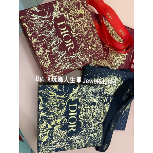 超美 Dior 藍色迷霧 紅李春桃 立體燙金 系列 CD 飾品盒、硬盒、多功能置物盒、擺飾、空盒、紙盒
