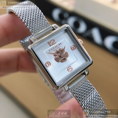 COACH:手錶,型號:CH00140,女錶22mm銀錶殼白銀色錶面米蘭錶帶款