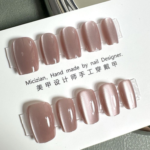 《預購》貓眼穿戴甲合集淺咖貓眼 純手工穿戴美甲片假指甲貼片