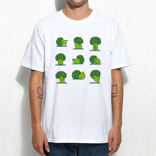 Broccoli Yoga 短袖T恤 2色 歐美潮牌 花椰菜 瑜珈 可愛 趣味 幽默 自創品牌