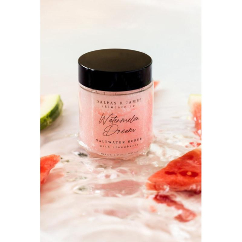 美國代購現貨Dallas & James Skincare Co. 西瓜夢幻死海鹽磨砂膏 角鯊烷面部肌膚身體去角質