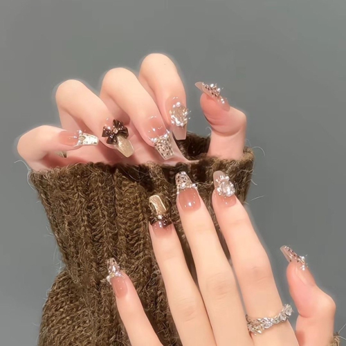 蝴蝶結貓眼美甲