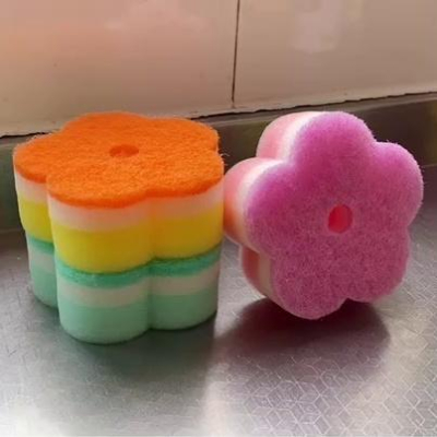 大信百貨》小花朵 海綿菜瓜布【5入特價】菜瓜布 去汙棉 科技海綿 清潔泡棉 奈米高科技泡棉 特長型 標準型，菜瓜布