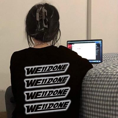 《米諾潮流》WE11DONE 彈幕印花潮牌 美式百搭 寬鬆男女長T 權志龍監製