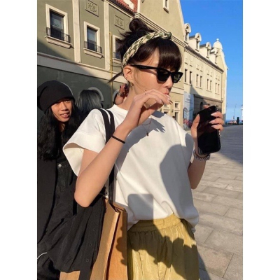 現貨限時優惠休閒圓領寬邊袖水洗棉不走光坎肩寬肩T卹(預購+現貨啾咪史派克>
