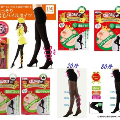 【寶寶王國】日本製【TRAIN】女の欲望 褲襪 裏起毛黑褲襪 CALORIE OFF美腿壓力襪 小豬襪