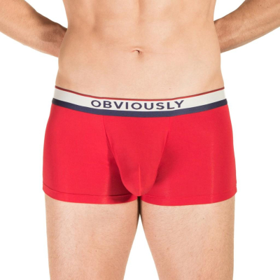 【OB】Obviously PrimeMan Trunk 莫代爾萊卡四角內褲 -復古紅色四角褲