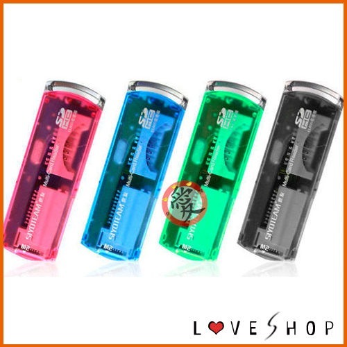 【Love Shop】正品!經典不敗果凍讀卡機M2/TF/SDHC/MINISD免轉卡43合一讀卡不熱當不使用回收IC
