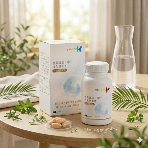 營養師這一家D3液化鈣60粒/瓶 澳洲進口 可咀嚼軟膠囊 碳酸鈣 維生素D3 卵磷脂 檸檬酸