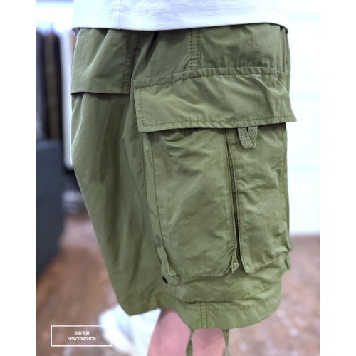 『新品上市』重磅雙層直口袋工裝短褲(NOF25029902)-軍綠
