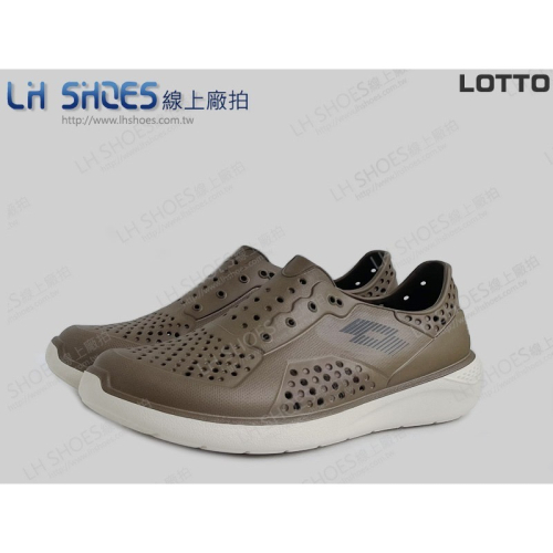 B品 LOTTO 晴雨穿搭 洞洞鞋 男鞋 摩卡棕 CM25 (LT9921)