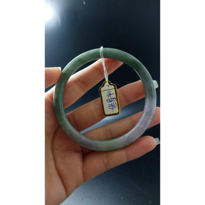 18.84圍天然緬甸玉硬玉翡翠冰春彩圓骨鐲手鐲玉鐲鐲子手環圓鐲細膩有種水珠寶玉石首飾飾品