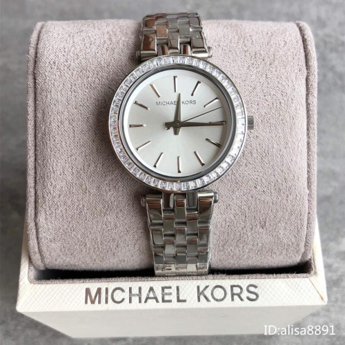 Michael Kors手錶 玫瑰金色鋼鏈錶 小直徑鑲鑽時尚女錶 超薄百搭通勤女生腕錶 學生手錶 石英錶MK3366